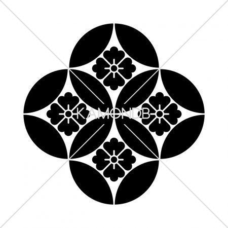 持合四つ七宝に花角