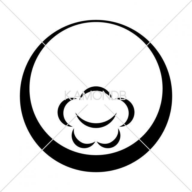 月輪に総覗き爪形梅