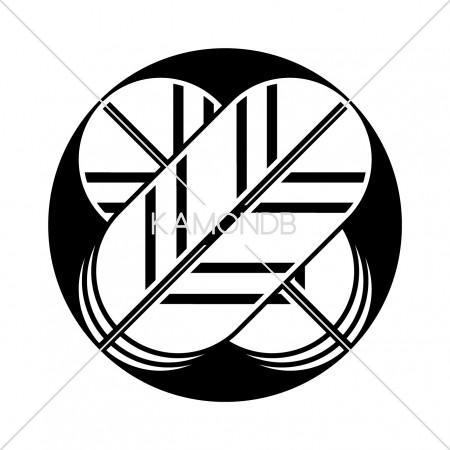 丸に違い鷹の羽紋　胸当て ファイル:Japanese crest Maru ni chigai Takanoha(White