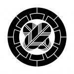 古布　筒描き　藍染　家紋源氏車 違い鷹の羽　渡辺星　３枚 古布 筒描き 藍染 家紋源氏車 違い鷹の羽 渡辺星 3枚 古布