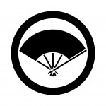 鏡屋銭　扇　五本骨 絵銭・鏡屋銭☆扇／五本骨扇／希少／古鋳／お守り銭／面子