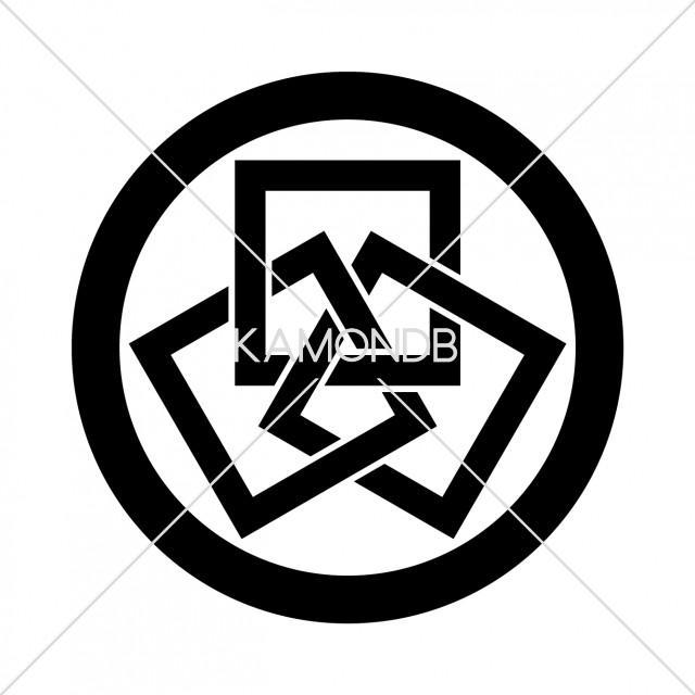 丸に三つ組角
