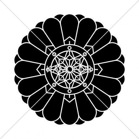 【フォロー割・新品】 輪宝　木製　約12.4cm　4寸　金箔　宗派紋　定紋　法輪 天台宗菊輪宝 – 家紋DB