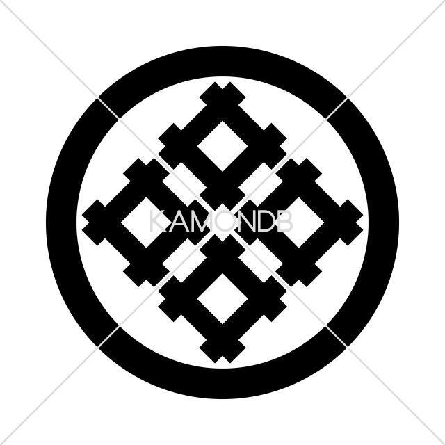丸に角立て四つ井筒