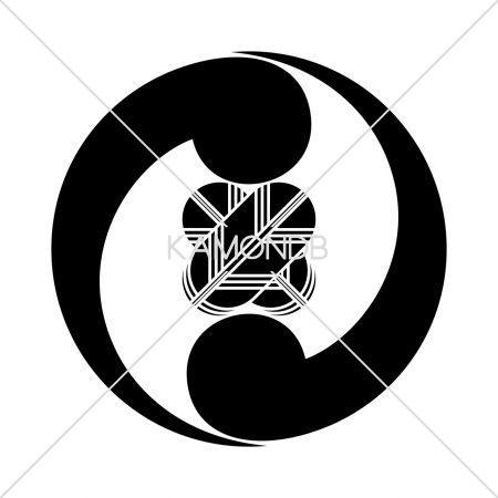 二つ巴に違い鷹の羽
