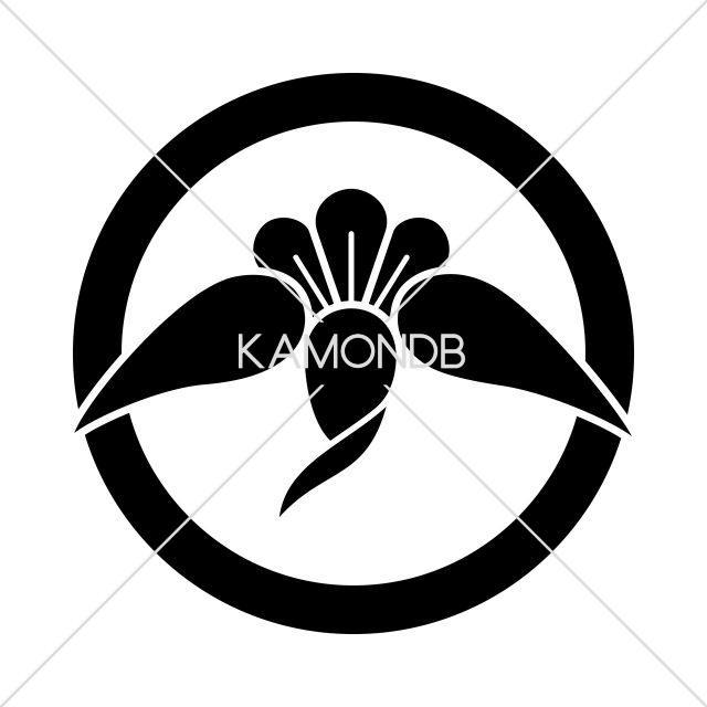 丸に丁子鶴